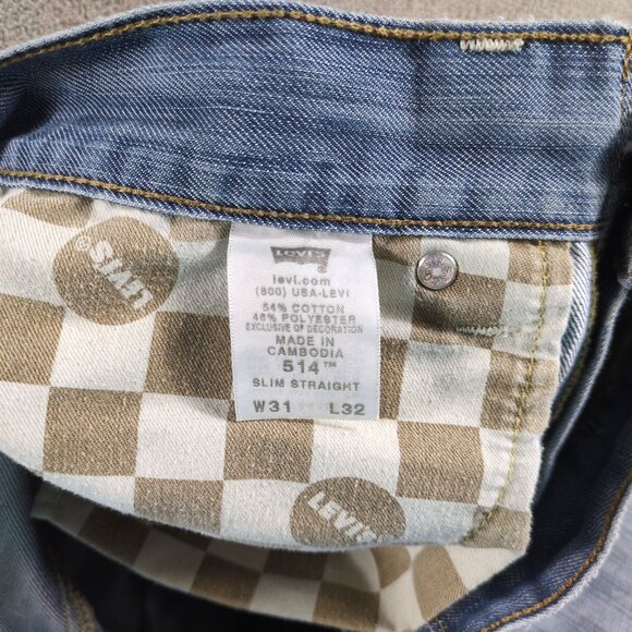 Levi’s 514 Slim Straight Jeans Men’s W31 L32 Light Wash Denim Classic Fit - Picture 9 of 12
